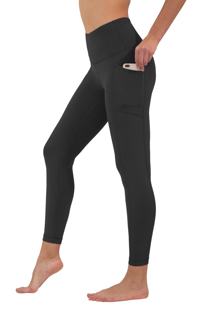  90° DEGREE BY REFLEX: High Waist Squat Proof Yoga Capri Leggings  with Side Phone Pockets